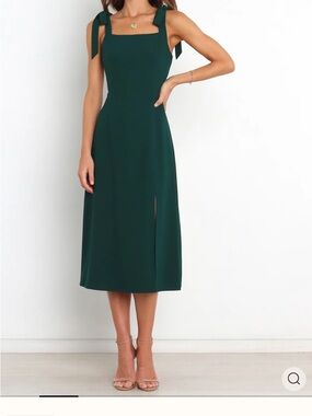 Petal & Pup Dark Emerald Tie-Shoulder Midi Dress